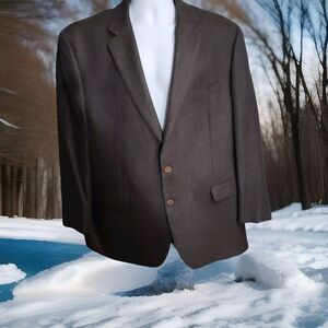 A Ralph Lauren Blazer Men's 48R Black Gray Silk Wool Cashmere Single Vented 1012